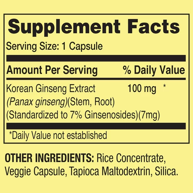 Koren Panax Ginseng 100mg 60 capsulas