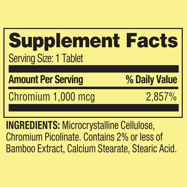 Chromium 1,000mg 100 tabletas