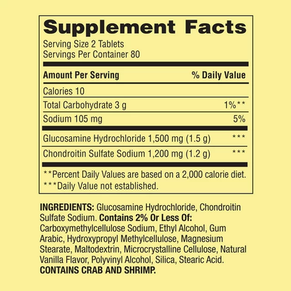 Glucosamina Condroitina 1,500mg 160 tabletas