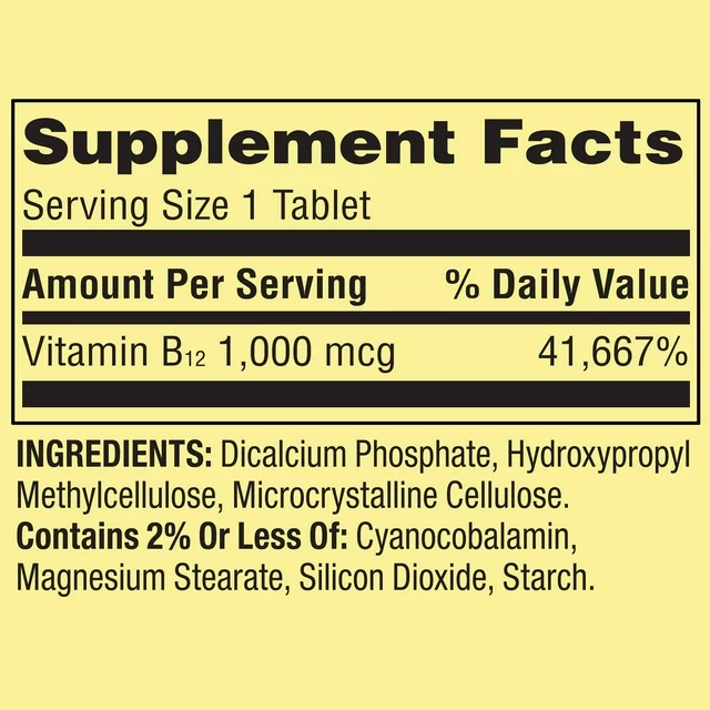 B12 1,000mcg 60 tabletas