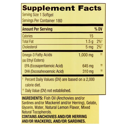 Omega 3 1,000mg 180 softgels