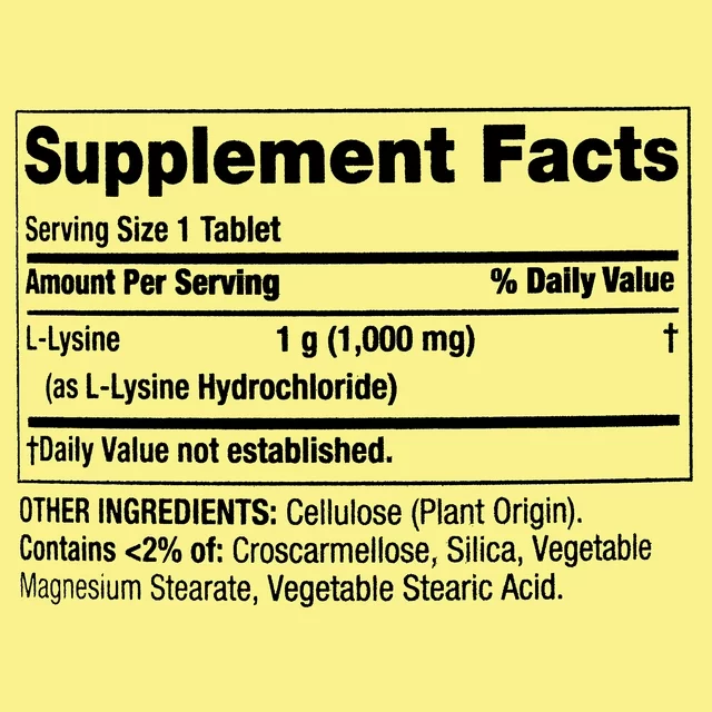 Lysine 1,000mg 100 tabletas