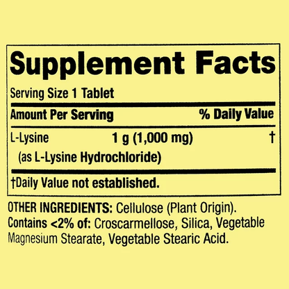 Lysine 1,000mg 100 tabletas