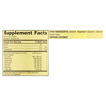 Coconut Oil 1,000mg 90 softgels