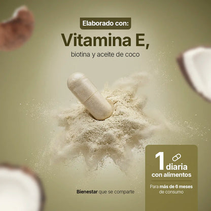 Natural Vitamina E Con Biotina y Aceite de Coco