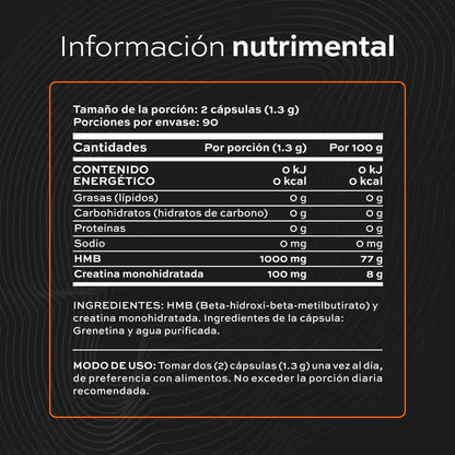 HMB con Creatina Monohidratada | 1000 mg por porción